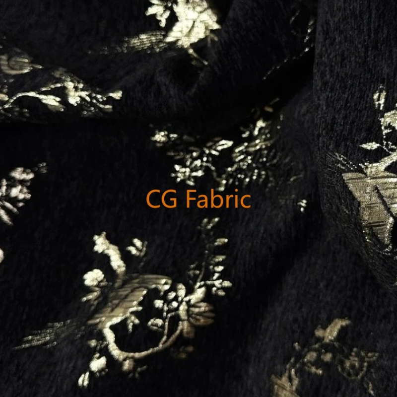 Home Textiles Luxury Curtains - Hilos dorados de chenilla Jacquard en