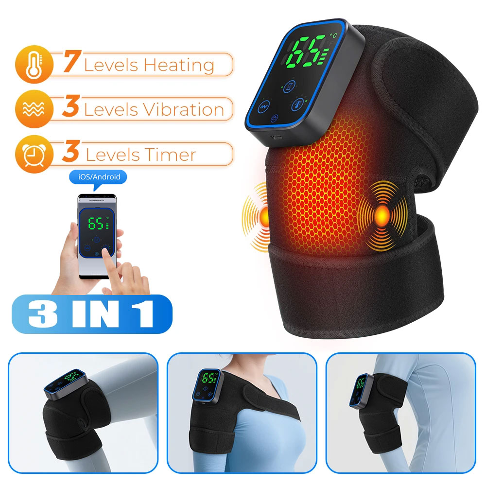 Heated Pad Electric - Masajeador de rodilla 3 en 1,