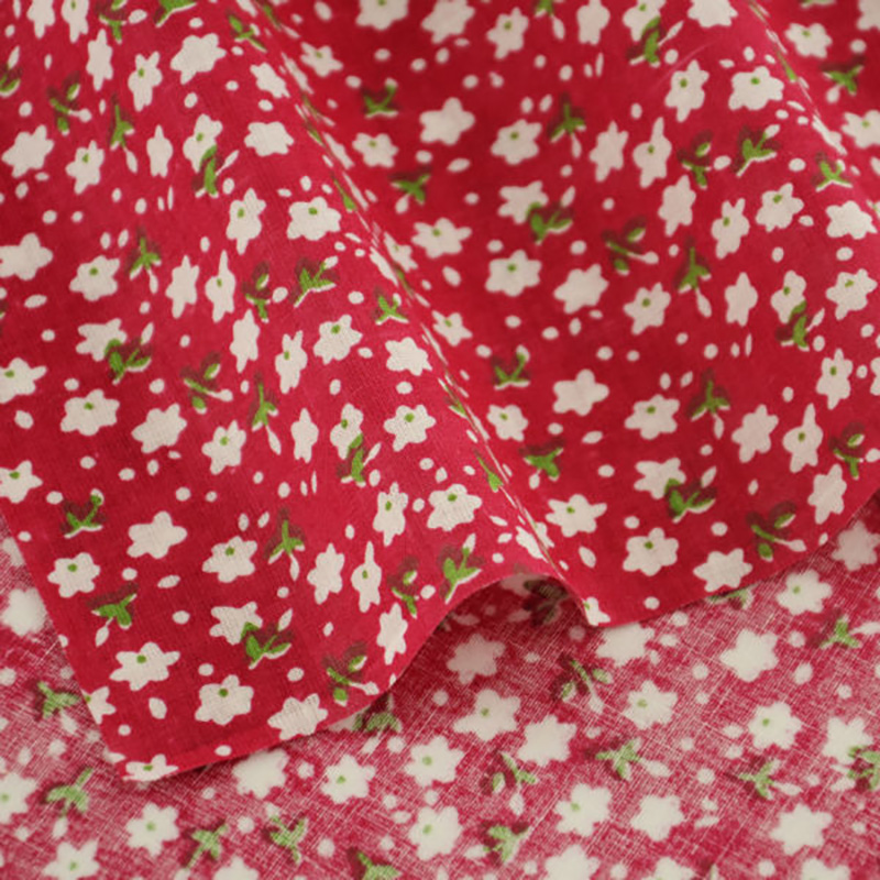 Dark Red Printed Little Flower - Fabrico Home Textiles reseña y precio