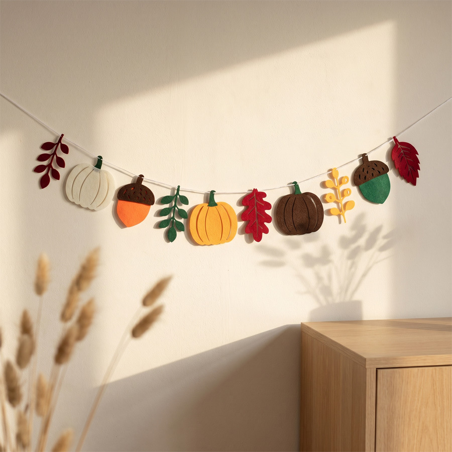 Bandera de Hojas de Calabaza O - Home Textiles And Decor reseña y precio